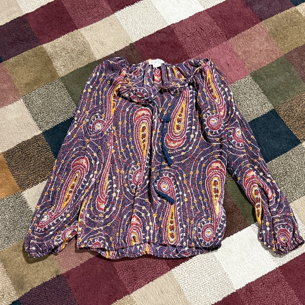 Lucky Brand Multicolor Paisley Blouse